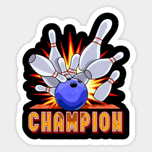 Bowling Ball Champion Bowler Sticker